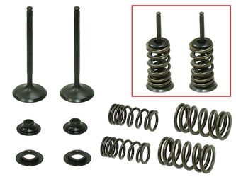 Zawory wydechowe [komplet zaworów + sprężyny + podkładki][stalowe] Honda CRF 450 X '05-'17  (MX-09503E)