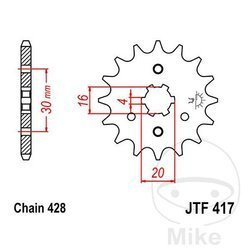 Zębatka przednia JT JTF417.17 (17Z)