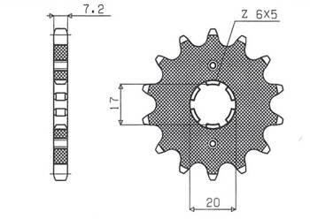 SUNSTAR Zębatka przednia stalowa HONDA CBR 125 / CBF 125 09-14 [16]