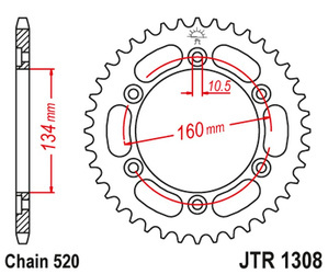 JT Zębatka tylna aluminiowa [43 zębów] HONDA CBR 600/900/929/954/1000 kolor czarny