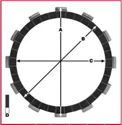 TRW Lucas KAWASAKI KX 125 clutch discs 83-84 (EBS 4457)