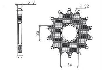 SUNSTAR Zębatka przednia stalowa APRILIA RS125 06-11 / RX 125 [17]