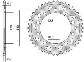 SUNSTAR Zębatka tylna stalowa SUZUKI SV 1000 03-07 / GSXR 1000 01-06  [41]