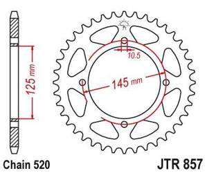 Zębatka tylna stalowa JT JTR857.41 ilość zębów 41Z