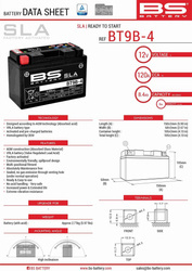 Akumulator BS BT9B-4 Zamiennik YT9B-4 8AH 115A