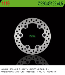 NG Brake disc rear HUSQVARNA CR 250 85-87 HONDA CR 250 87