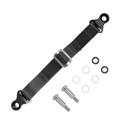 BIKETEC OM Pas (pasek) do wyciągania motocykla z błota Do motocykli japońskich wraz ze śrubami 350cm x 2,5mm x 25mm, Kolor czarny/czarny