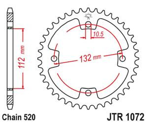 JT Zębatka tylna stalowa [36 zębów] KYMCO KXR / KXU / MAXXER / MXU 250/300 02-15