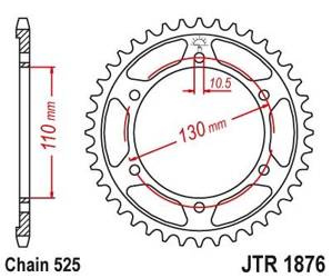 JT zębatka stalowa tylna 45 zębów (JTR1876.45) Suzuki GSX-R 600 Yamaha YZF-R6 MT-10 MT-07 ZMIEn