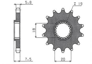 SUNSTAR Zębatka przednia stalowa HONDA CR 125 87-03 [12]