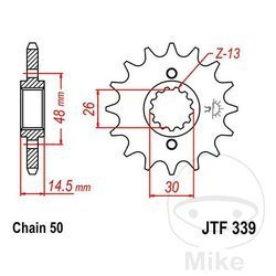 Zębatka przednia JT JTF339.15 (15Z)