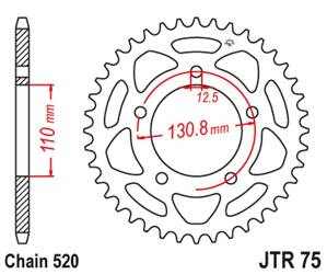 JT Zębatka tylna stalowa [43 zębów] BMW S 1000 RR 09-20