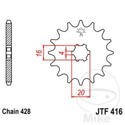Zębatka przednia JT JTF416.15 (15Z) Yamaha YZ 80 85-01 / SUZUKI RM 80 / 85 84-13