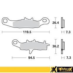 Prox Klocki hamulcowe KH258 / KH349 KAWASAKI KX 80/85/100 '97-20, SUZUKI RM 85 '05-20 , KAWASAKI KFX 450R 08-14, KVF 650 BRUTE FORCE '05-13