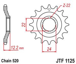 Zębatka przednia JT JTF1125.17 (17Z)