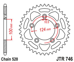 JT Zębatka tylna stalowa [46 zębów] DUCATI PANIGALE 899 14-15 / SCRAMBLER 800 15-18