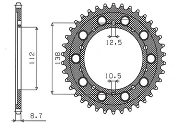 SUNSTAR Zębatka tylna stalowa HONDA CBR 600F 91-96 / CBF 1000 06-10 / CBR 1100 XX 97-07 [48]
