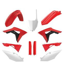 Pełny komplet plastików Honda CRF 250R '18-'21 / CRF 450R '17-'20 Polisport czerwono,biały