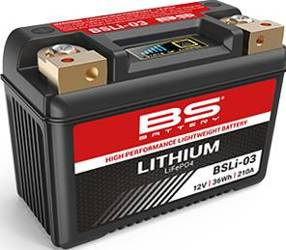 Akumulator Litowo-Jonowy BS BSLI-03 Zamiennik YTX7A-BS,YT7B-BS,YT9B-BS,YTX9-BS,YB9-B,YT7B-4,YT9B-4)  36Wh,3Ah  210A