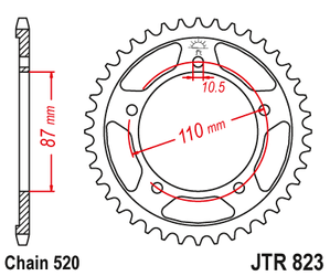 JT Zębatka tylna stalowa [47 zębów] SUZUKI DL 250 V-STROM 17-19 / SFV 650 GLADIUS 09-14