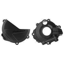Osłona dekla alternatora + osłona pokrywy sprzęgła + osłona pompy wody Honda CRF 250R '18-'23 Polisport czarny,