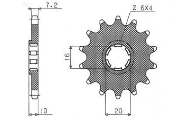 SUNSTAR Zębatka przednia stalowa SUZUKI GZ 125 98-11 / GN 125 / VL 125 INTRUDER [14]
