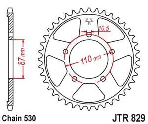 Zębatka tylna stalowa JT JTR829.43 ilość zębów 43Z