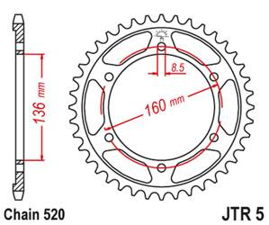 JT Zębatka tylna stalowa [39 zębów] APRILIA ETX 125 84 BMW G310 R 16-20