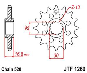 Zębatka przednia JT JTF1269.15 (15Z)