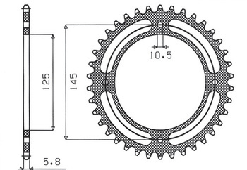 SUNSTAR Zębatka tylna stalowa YAMAHA XTZ 660 TENERE 96-00 [46]