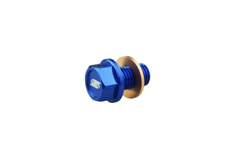 SCAR Korek spustowy oleju z magnesem KTM SX / SXF / EXCF, Husqvarna TC / TX / FE / FX, Gas Gas MC / EC / EX kolor niebieski