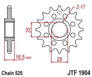 JT Zębatka przednia [15 zębów] KTM 950/990/1050/1090/1190/1290 03-20