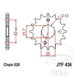 Zębatka przednia JT JTF436.15 (15Z)