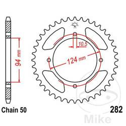 Zębatka tylna stalowa JT JTR282.36 ilość zębów 36Z