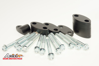 Accel Mocowanie / Podwyżki Kierownicy (Dół 22.2 / Góra 22.2mm) / Plasterki 18+5+10+6mm / Czarny