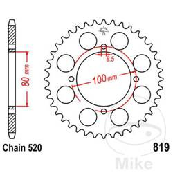 Zębatka tylna stalowa JT JTR819.46 ilość zębów 46Z
