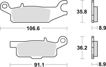 TRW Lucas Klocki hamulcowe KH445 (GRUBOŚĆ 8,9MM) offroad - Spiek metaliczny