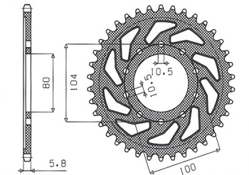 SUNSTAR Zębatka tylna stalowa KAWASAKI ER6F/N 06-16 / KLE 650 07-16  [46]
