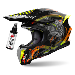 Kask cross Airoh Twist 3 Toxic czarny,złoty,pomarańczowy / połysk