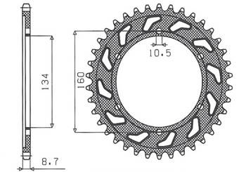 SUNSTAR Zębatka tylna stalowa HONDA CBR 900RR 00-03 929 / 954  [44]