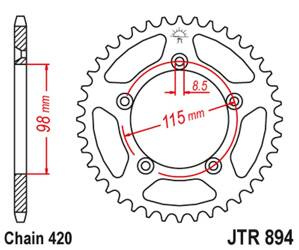 JT Zębatka tylna stalowa [50 zębów] KTM SX 60/65 98-21 kolor czarny