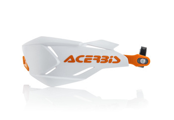 Acerbis X-Factory handbary z metalowym rdzeniem kolor biało-pomarańczowy (w zestawie kit montażowy)