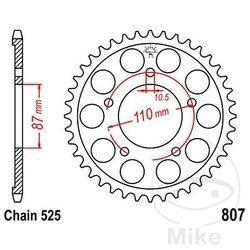 Zębatka tylna stalowa JT JTR807.49 ilość zębów 49Z