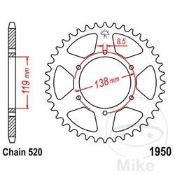 Zębatka tylna stalowa JT JTR1950.48 ilość zębów 48Z