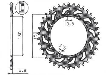 SUNSTAR Zębatka tylna stalowa HONDA NX 650 95-01 / YAMAHA XJ 6 09-15 / YAMAHA WR 250R 08-10 [48]
