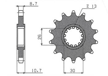 SUNSTAR Zębatka przednia stalowa YAMAHA FZ1 06-14 / R1 04-14 / FJ / XJR [17]