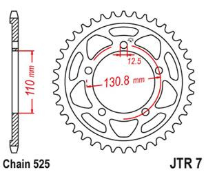 JT Zębatka tylna stalowa [46 zębów] BMW S 1000 RR 09-11 kolor czarny