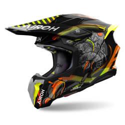 Kask cross Airoh Twist 3 Toxic czarny,złoty,pomarańczowy / połysk
