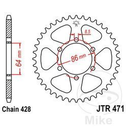 Zębatka tylna stalowa JT JTR471.50 ilość zębów 50Z