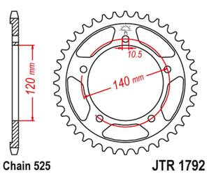 JT Zębatka tylna stalowa [47 zębów] SUZUKI DL 650 V-STROM 04-19 kolor czarny